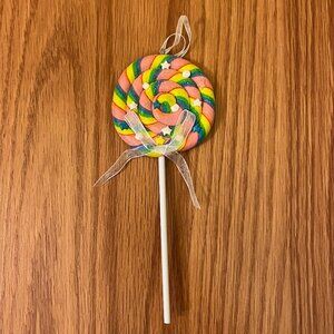 Lollipop sucker candy treat sugar sweet Christmas ornament glitter clay stars